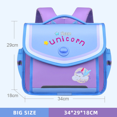 Sac à dos imperméable en cuir noir pour enfants avec 3 compartiments