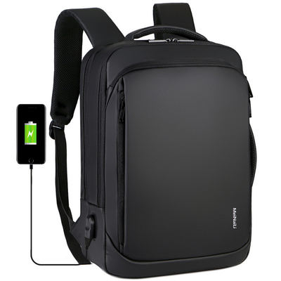 Sac à dos d'ordinateur portable d'affaires de BSCI sac en cuir de remplissage 1000g d'ordinateur d'USB de 15,6 pouces