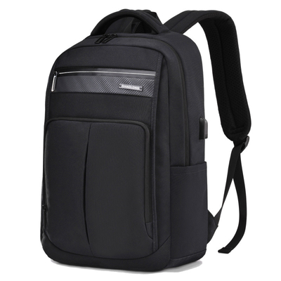 sac à dos USB d'ordinateur portable des affaires 15.6inch chargeant le sac en cuir noir d'ordinateur portable