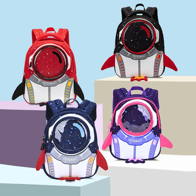 Les astronautes imperméables de filles de bande dessinée de 3D Rocket Kids Backpack Anti Lost instruisent des sacs
