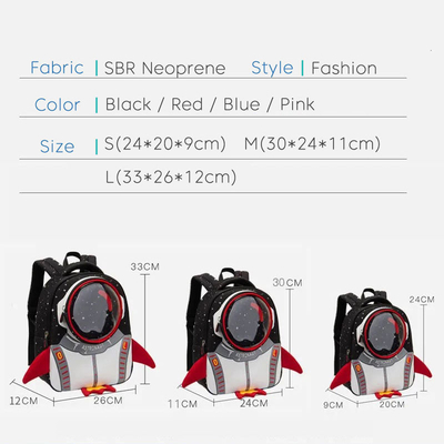 Les astronautes imperméables de filles de bande dessinée de 3D Rocket Kids Backpack Anti Lost instruisent des sacs