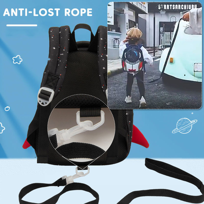 Les astronautes imperméables de filles de bande dessinée de 3D Rocket Kids Backpack Anti Lost instruisent des sacs