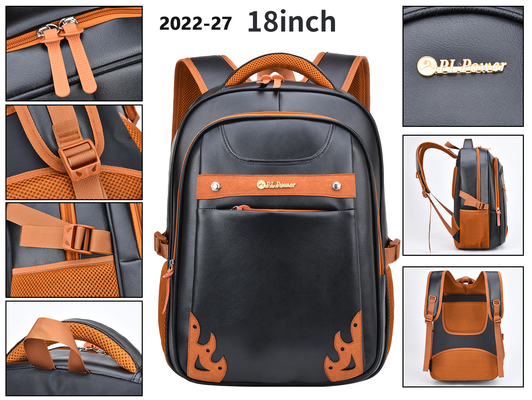 Étudiant universitaire School Bag de cuir de l'unité centrale de 18 de pouce de tenue professionnelle décontractée hommes de sac à dos