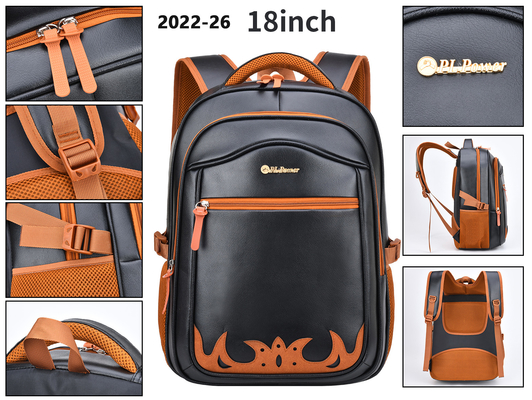 Étudiant universitaire School Bag de cuir de l'unité centrale de 18 de pouce de tenue professionnelle décontractée hommes de sac à dos