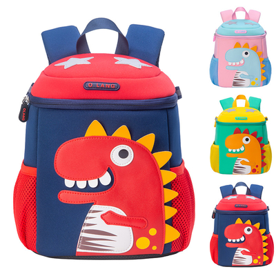 Les enfants imperméables de jardin d'enfants baladent l'enfant en bas âge mignon Bookbag de bande dessinée du dinosaure 3D de Mochila