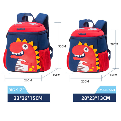 Les enfants imperméables de jardin d'enfants baladent l'enfant en bas âge mignon Bookbag de bande dessinée du dinosaure 3D de Mochila