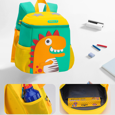 Les enfants imperméables de jardin d'enfants baladent l'enfant en bas âge mignon Bookbag de bande dessinée du dinosaure 3D de Mochila