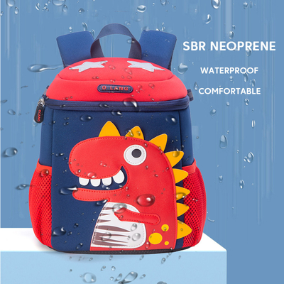 Les enfants imperméables de jardin d'enfants baladent l'enfant en bas âge mignon Bookbag de bande dessinée du dinosaure 3D de Mochila