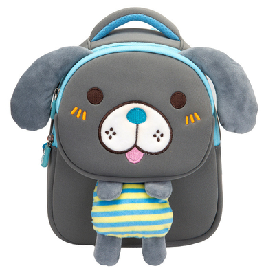 Cadeau mignon d'enfants de sac d'enfant de chien du néoprène de peluche de sac à dos de peluche d'enfants de bande dessinée