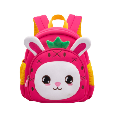 Les enfants imperméables de lapin baladent le cartable d'enfants de jardin d'enfants d'enfant en bas âge de FCS 3D