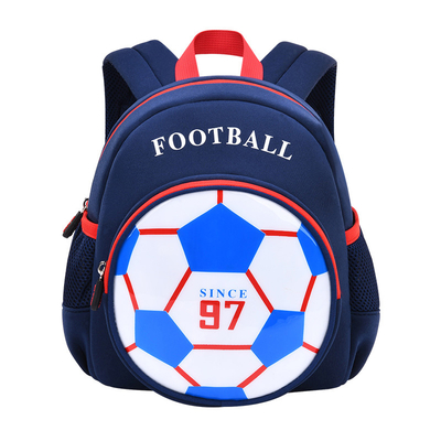 Sac à dos bleu du football 3D/sac à dos mignon de bande dessinée pour des garçons
