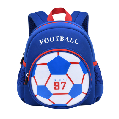 Sac à dos bleu du football 3D/sac à dos mignon de bande dessinée pour des garçons
