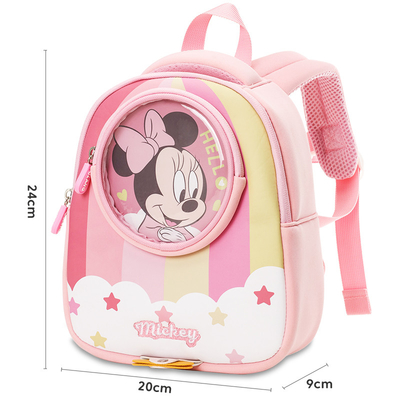 Mochila perdu des enfants de jardin d'enfants de Minnie Mickey Waterproof Kids Backpack Disney anti