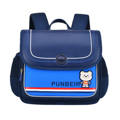 Capacité orthopédique horizontale de sacs à dos en cuir d'école d'ours de bande dessinée grande