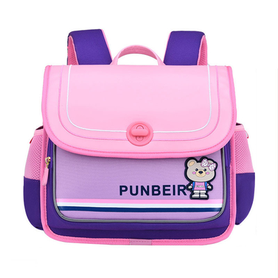 Capacité orthopédique horizontale de sacs à dos en cuir d'école d'ours de bande dessinée grande