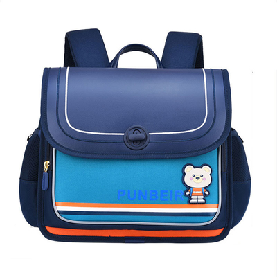 Capacité orthopédique horizontale de sacs à dos en cuir d'école d'ours de bande dessinée grande