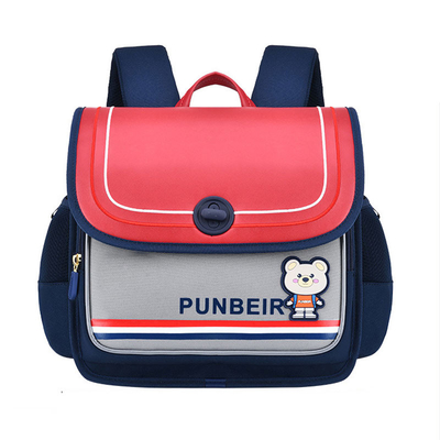 Capacité orthopédique horizontale de sacs à dos en cuir d'école d'ours de bande dessinée grande