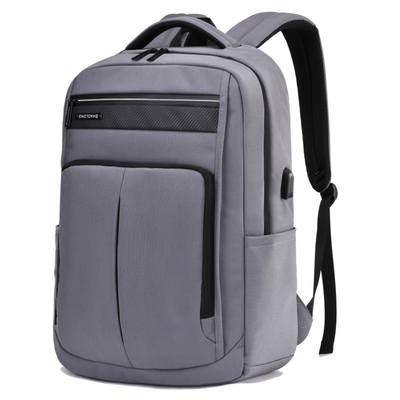 sac à dos USB d'ordinateur portable des affaires 15.6inch chargeant le sac en cuir noir d'ordinateur portable