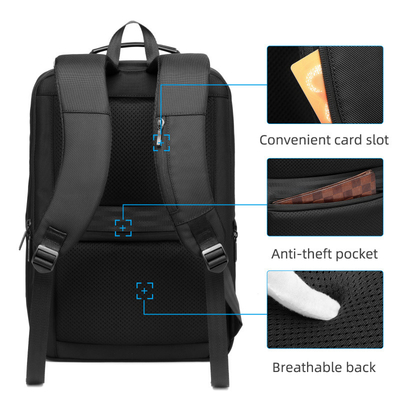 Sac à dos de tenue professionnelle décontractée du voyage des hommes de remplissage d'USB de sac à dos d'ordinateur portable d'affaires de FCS