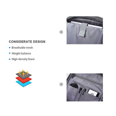 L'ordinateur portable d'affaires de fibre de polyester baladent le sac imperméable d'ordinateur portable de 15,6 pouces