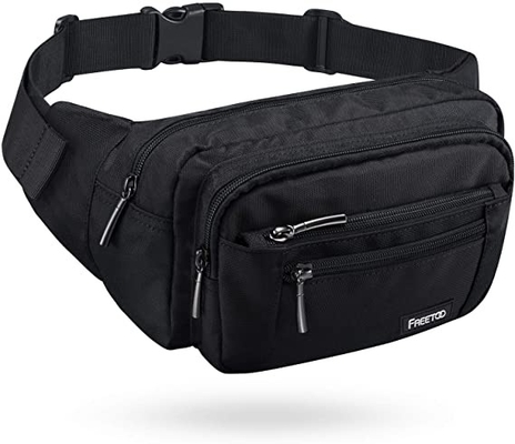 Sac de taille de résistant à l'eau de femmes de Bum Fashion Fanny Pack Men avec 6 poches fermées la fermeture éclair