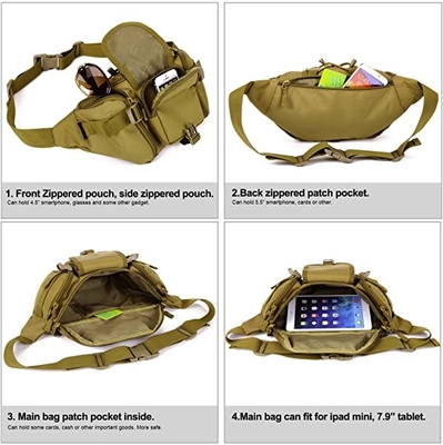 Paquet militaire de taille de sac tactique de taille de Molle pour le fonctionnement de marche d'extérieur augmentant le camping