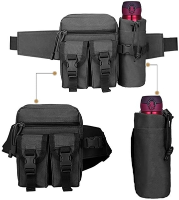 Bum Bag Canvas Waist Pouch imperméable de service militaire avec la porte-bouteilles