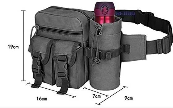 Bum Bag Canvas Waist Pouch imperméable de service militaire avec la porte-bouteilles