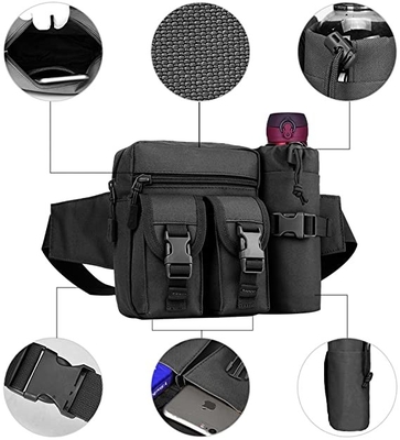 Bum Bag Canvas Waist Pouch imperméable de service militaire avec la porte-bouteilles