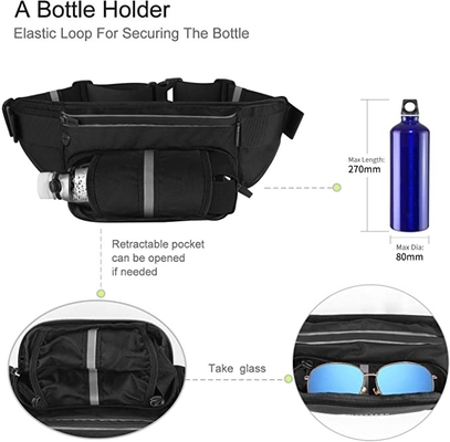 Ceinture imperméable de Bum Jogging Belt Bag Running de polyester avec la porte-bouteilles
