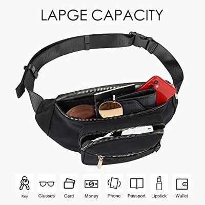 Les hommes de femmes façonnent Fanny Pack/sac imperméable de taille pour la hausse de marche fonctionnante de voyage