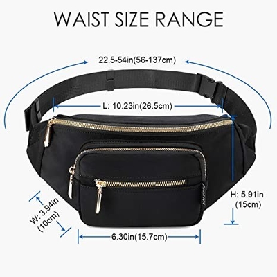 Les hommes de femmes façonnent Fanny Pack/sac imperméable de taille pour la hausse de marche fonctionnante de voyage