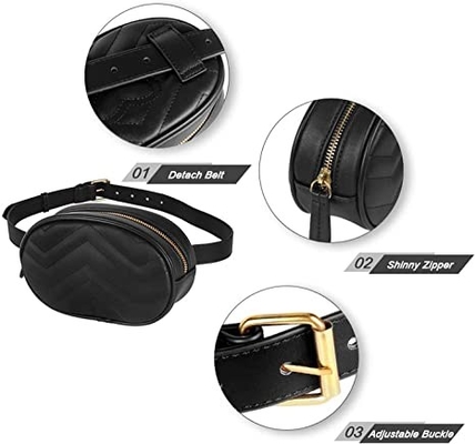 Croisé - sac imperméable en cuir de ceinture d'unité centrale de Fanny Pack de mode de corps