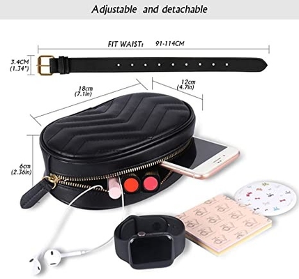 Croisé - sac imperméable en cuir de ceinture d'unité centrale de Fanny Pack de mode de corps