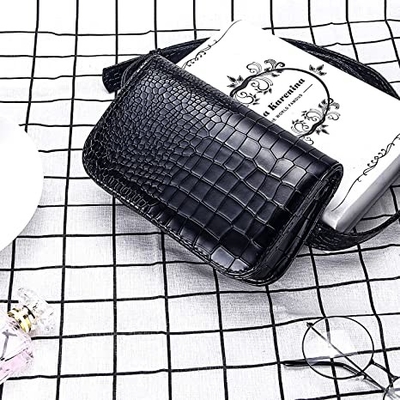 Petite croix de crocodile - corps Fanny Pack Pu Leather Purses avec des poches de téléphone portable