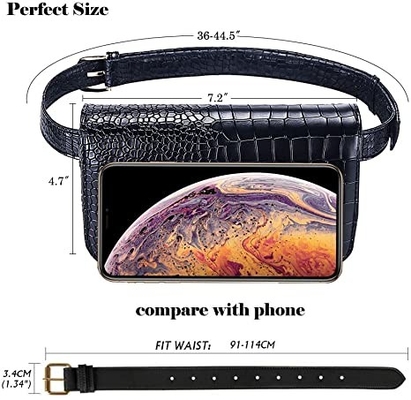 Petite croix de crocodile - corps Fanny Pack Pu Leather Purses avec des poches de téléphone portable