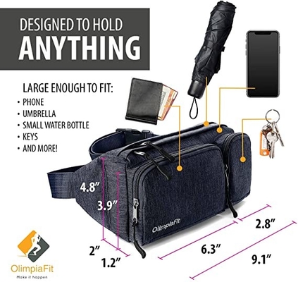 Sac de Fanny Pack Hiking Cute Waist de mode de 6 poches