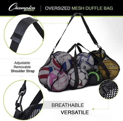 Sac surdimensionné de gymnase de Mesh Sports Duffle Bag Multipurpose avec la tirette réglable