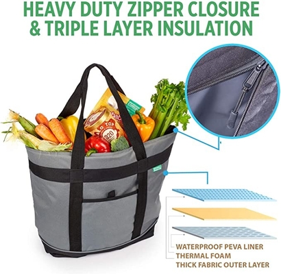 Le doux de courant ascendant de Gray Insulated Cooler Bag HD a dégrossi refroidisseur isolé