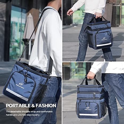 Sac plus frais isolé étanche pliant de déjeuner réutilisable pour des hommes de femmes
