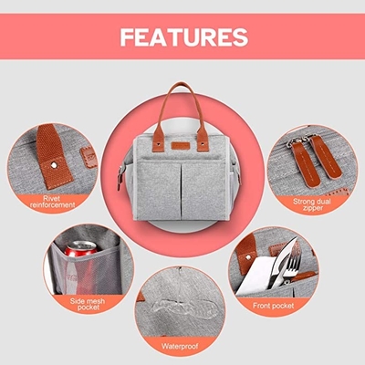 Refroidisseur dégrossi mou isolé Tote Bags Reusable Lunch Containers de déjeuner