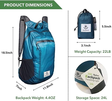 Hausse du matériel léger du résistant à l'eau 70L Oxford de sac à dos de Daypack Packable