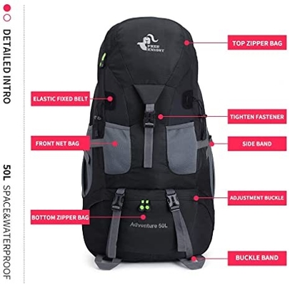 résistant à l'eau 50l léger augmentant le sac à dos pour le tourisme s'élevant de camping