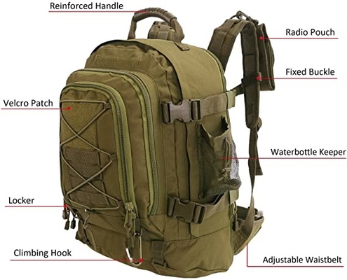 Matériel tactique expansible d'Oxford de sac à dos de camper 60l militaire