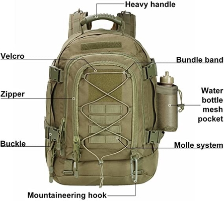Matériel tactique expansible d'Oxford de sac à dos de camper 60l militaire
