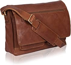 la messagère en cuir Bag Canvas Cowhide 400g des femmes de l'ordinateur portable 14inch