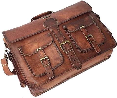 400g serviette en cuir faite main de Bag For Laptop de messager de cru de 14 pouces
