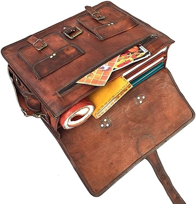 400g serviette en cuir faite main de Bag For Laptop de messager de cru de 14 pouces