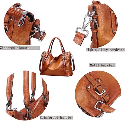 Croix en cuir véritable de la bourse des femmes d'ODM - poignée Tote Bag de dessus de Satchel de corps