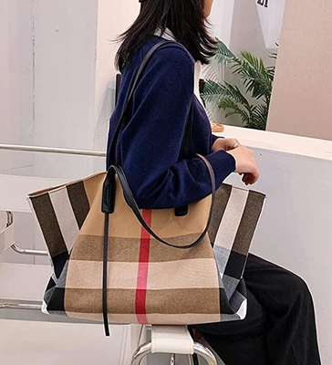 Les dames spacieuses de luxe de grande capacité du sac à main des femmes de toile croisent - la bourse de corps